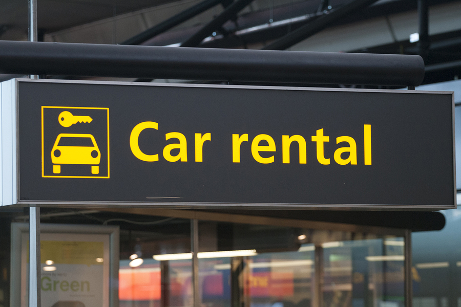Car rental autoverhuur bord